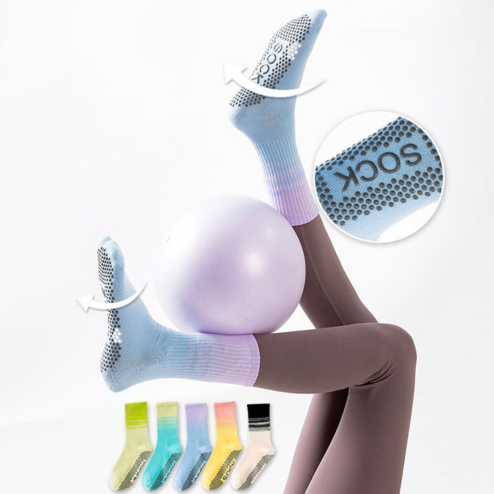 Calze da yoga da donna Olivenorma a metà polpaccio, ad alta elasticità, antiscivolo, con punti in silicone, resistenti agli urti e con supporto per l'equilibrio. - image 2