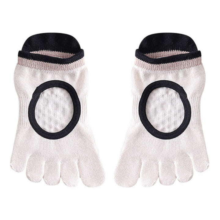 Calzini da yoga da donna Olivenorma con impugnatura in silicone a pianta intera, silenziosi, antiscivolo, per una postura stabile, sollievo dalla pressione e traspiranti. - Beige - 10 paia - image 9