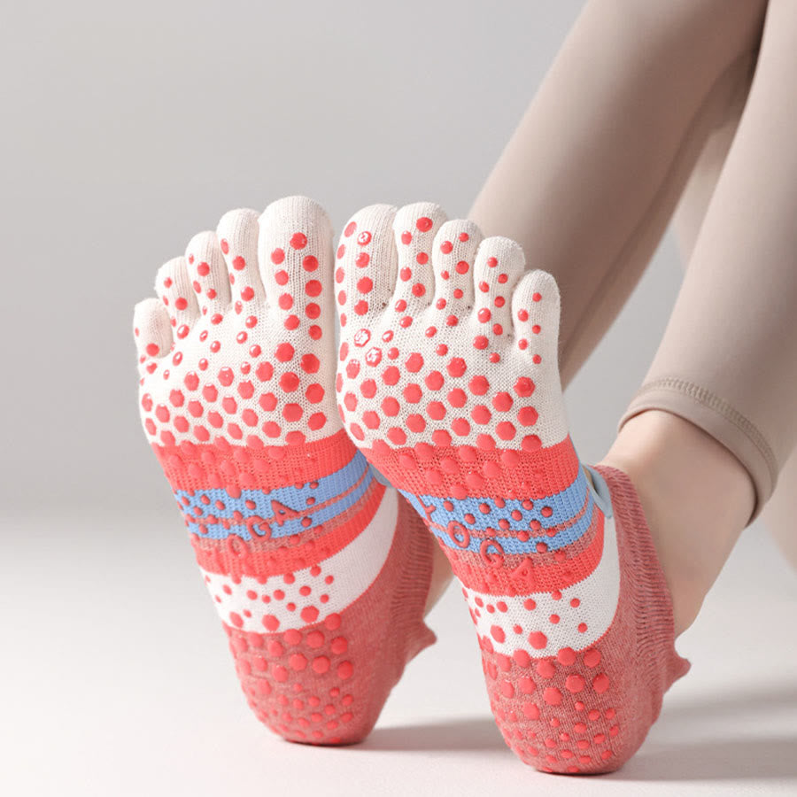 Calzini da yoga da donna Olivenorma con impugnatura in silicone a pianta intera, silenziosi, antiscivolo, per una postura stabile, sollievo dalla pressione e traspiranti. - image 0