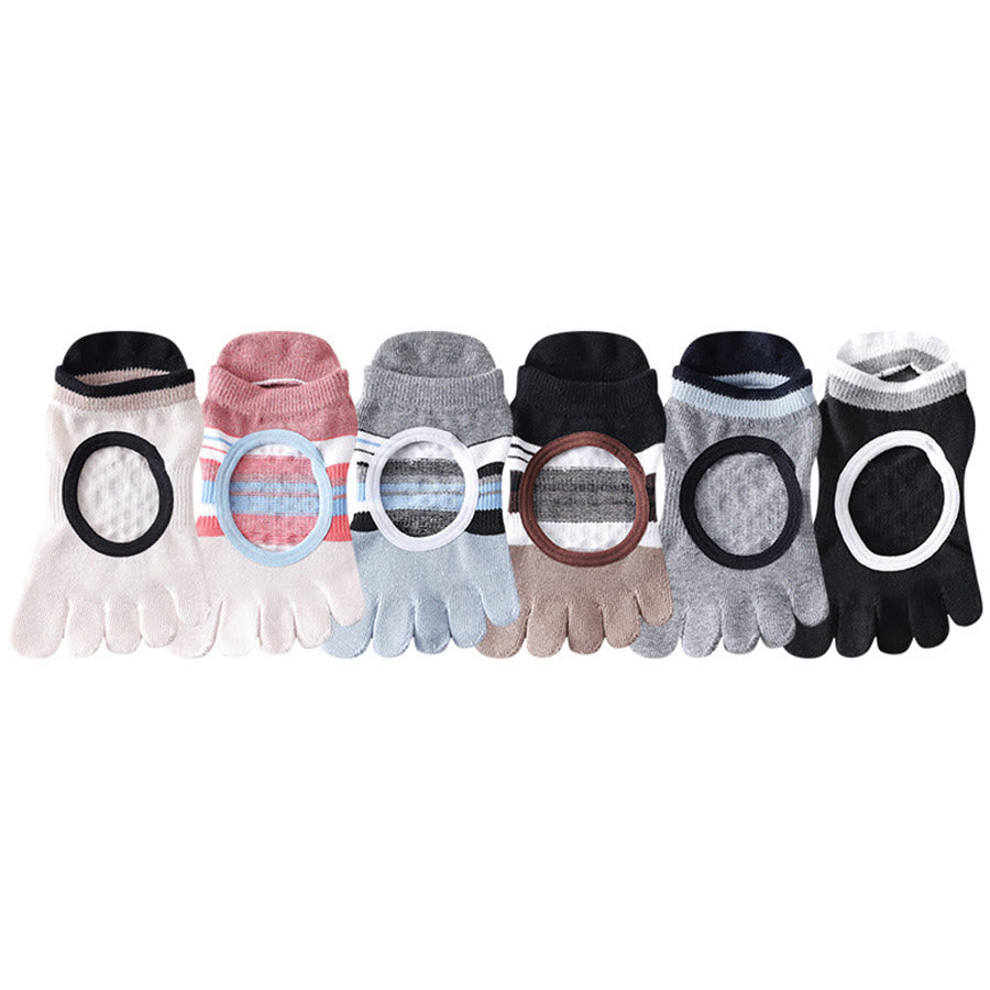 Calzini da yoga da donna Olivenorma con impugnatura in silicone a pianta intera, silenziosi, antiscivolo, per una postura stabile, sollievo dalla pressione e traspiranti. - image 1