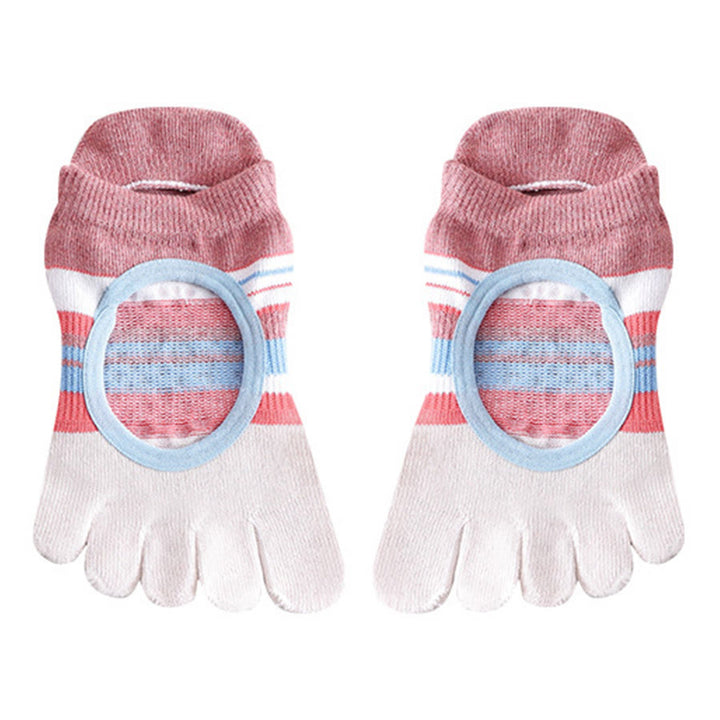 Calzini da yoga da donna Olivenorma con impugnatura in silicone a pianta intera, silenziosi, antiscivolo, per una postura stabile, sollievo dalla pressione e traspiranti. - Rosa - 10 paia - image 2