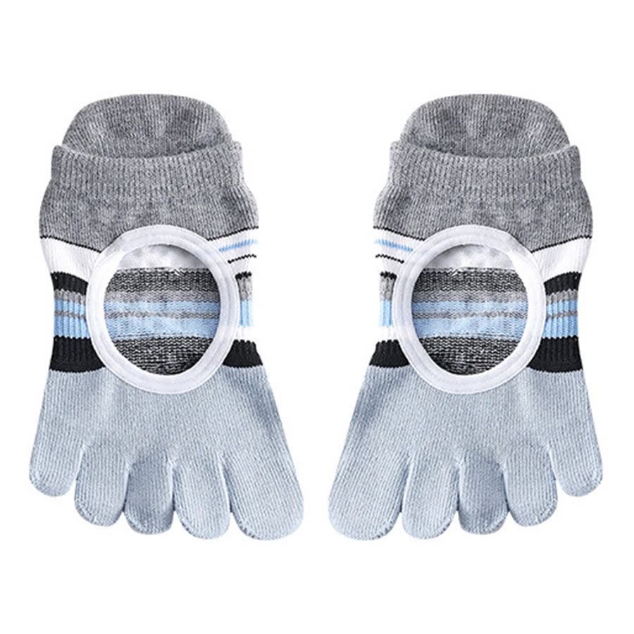 Calzini da yoga da donna Olivenorma con impugnatura in silicone a pianta intera, silenziosi, antiscivolo, per una postura stabile, sollievo dalla pressione e traspiranti. - Blu - 10 paia - image 4