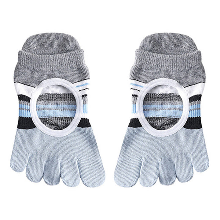 Calzini da yoga da donna Olivenorma con impugnatura in silicone a pianta intera, silenziosi, antiscivolo, per una postura stabile, sollievo dalla pressione e traspiranti. - Blu - 10 paia - image 4