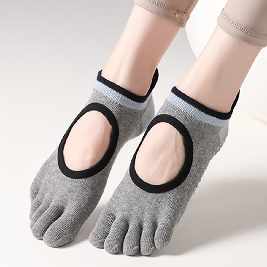 Calzini da yoga da donna Olivenorma con impugnatura in silicone a pianta intera, silenziosi, antiscivolo, per una postura stabile, sollievo dalla pressione e traspiranti. - image 13