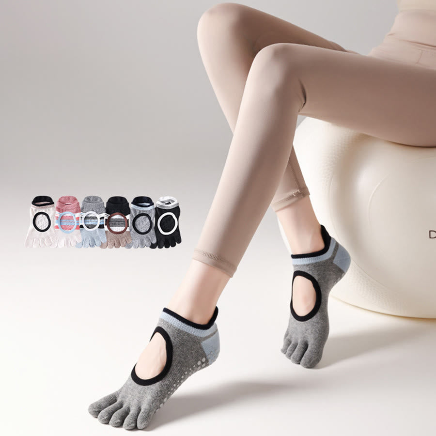Calzini da yoga da donna Olivenorma con impugnatura in silicone a pianta intera, silenziosi, antiscivolo, per una postura stabile, sollievo dalla pressione e traspiranti. - image 15