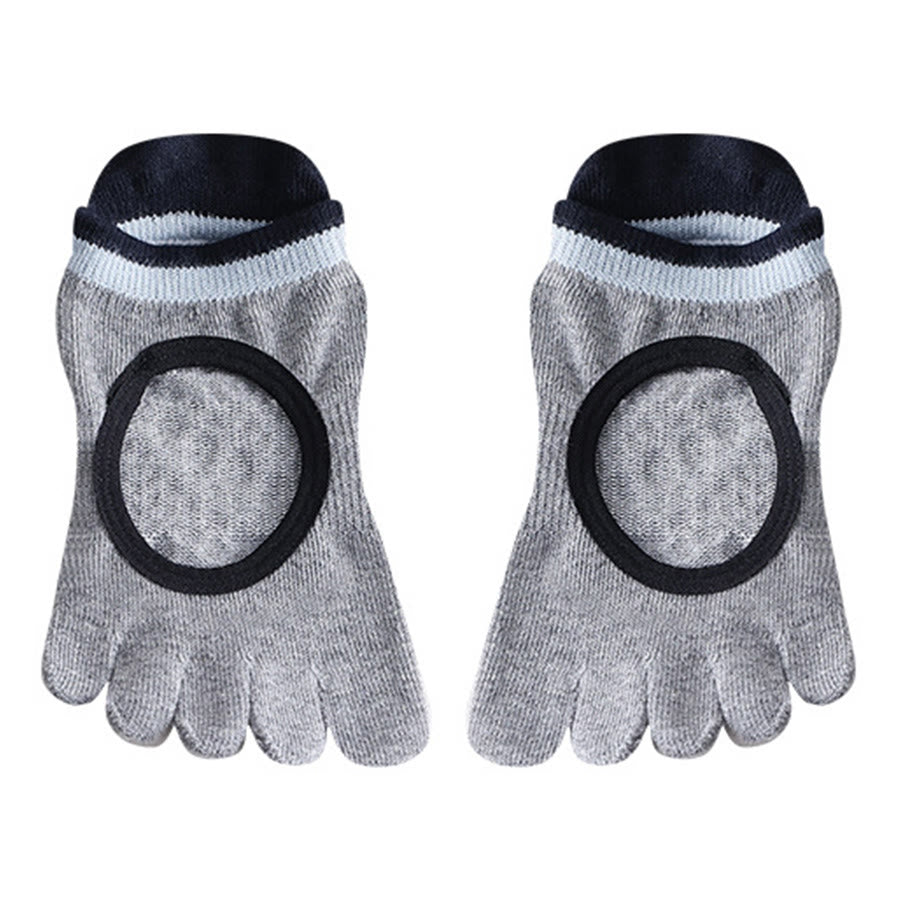 Calzini da yoga da donna Olivenorma con impugnatura in silicone a pianta intera, silenziosi, antiscivolo, per una postura stabile, sollievo dalla pressione e traspiranti. - Grigio - 10 paia - image 12