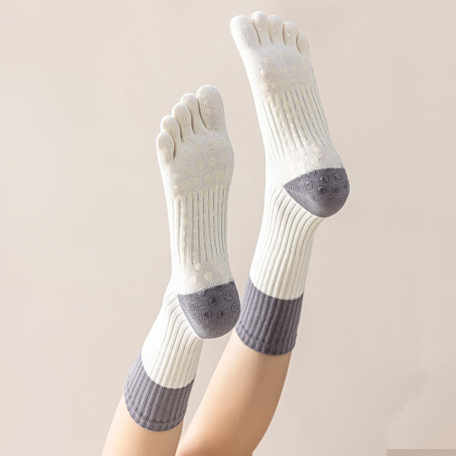 Calze da yoga Olivenorma ad alta elasticità, lunghezza a metà polpaccio, suola intera in silicone antiscivolo, ammortizzanti, silenziose, per sport e fitness, calze da yoga da donna. - image 5