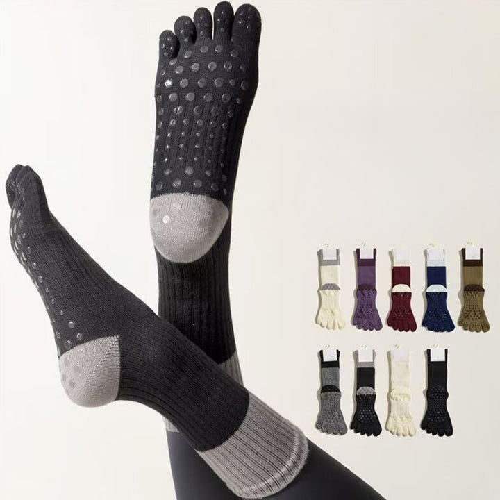 Calze da yoga Olivenorma ad alta elasticità, lunghezza a metà polpaccio, suola intera in silicone antiscivolo, ammortizzanti, silenziose, per sport e fitness, calze da yoga da donna. - image 19