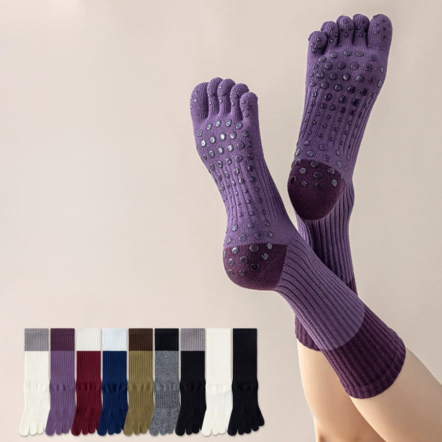 Calze da yoga Olivenorma ad alta elasticità, lunghezza a metà polpaccio, suola intera in silicone antiscivolo, ammortizzanti, silenziose, per sport e fitness, calze da yoga da donna. - image 0