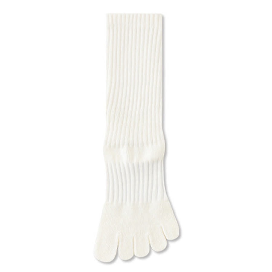 Calze da yoga Olivenorma ad alta elasticità, lunghezza a metà polpaccio, suola intera in silicone antiscivolo, ammortizzanti, silenziose, per sport e fitness, calze da yoga da donna. - Bianco crema - 10 paia - image 17