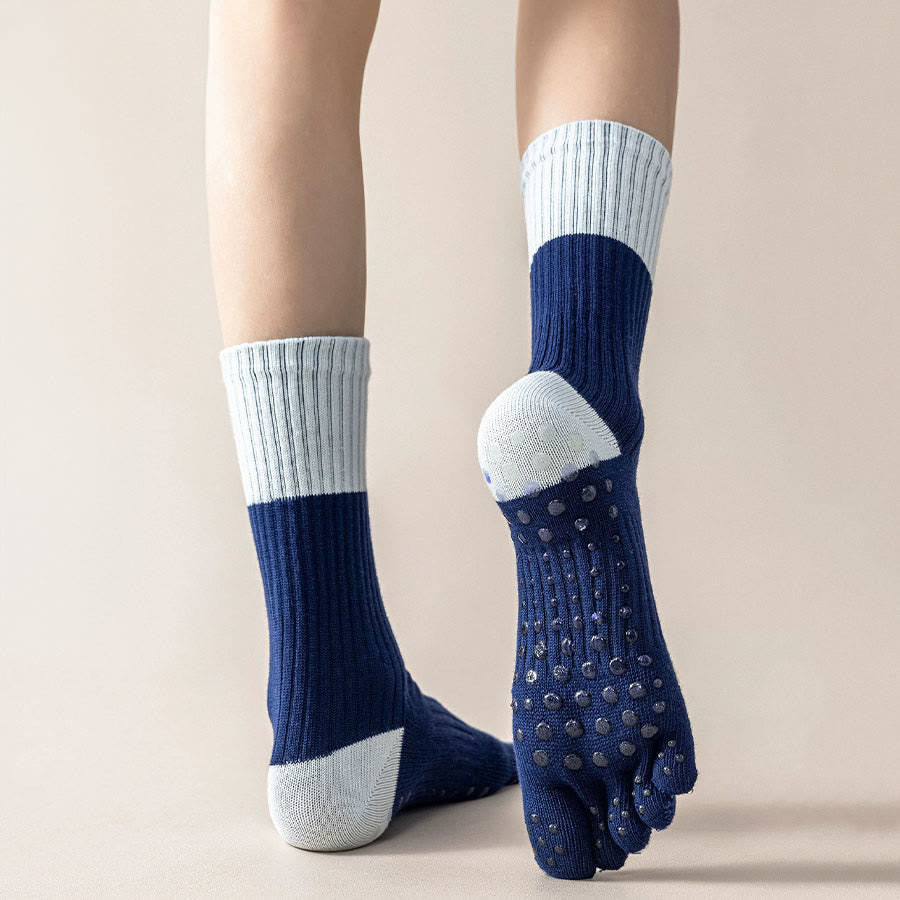 Calze da yoga Olivenorma ad alta elasticità, lunghezza a metà polpaccio, suola intera in silicone antiscivolo, ammortizzanti, silenziose, per sport e fitness, calze da yoga da donna. - image 12