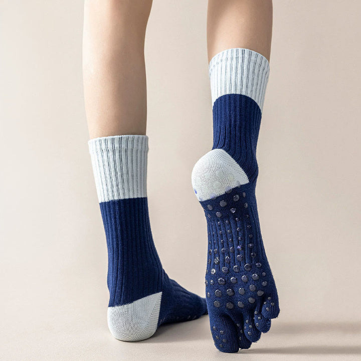 Calze da yoga Olivenorma ad alta elasticità, lunghezza a metà polpaccio, suola intera in silicone antiscivolo, ammortizzanti, silenziose, per sport e fitness, calze da yoga da donna. - image 12