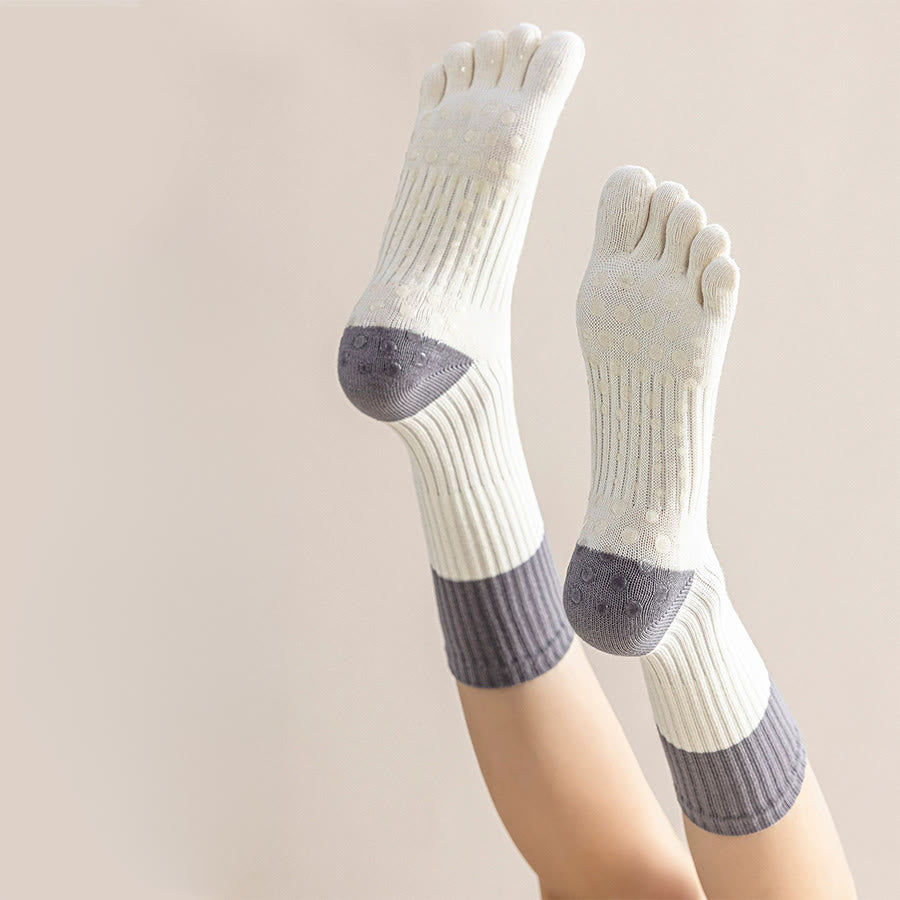 Calze da yoga Olivenorma ad alta elasticità, lunghezza a metà polpaccio, suola intera in silicone antiscivolo, ammortizzanti, silenziose, per sport e fitness, calze da yoga da donna. - image 7