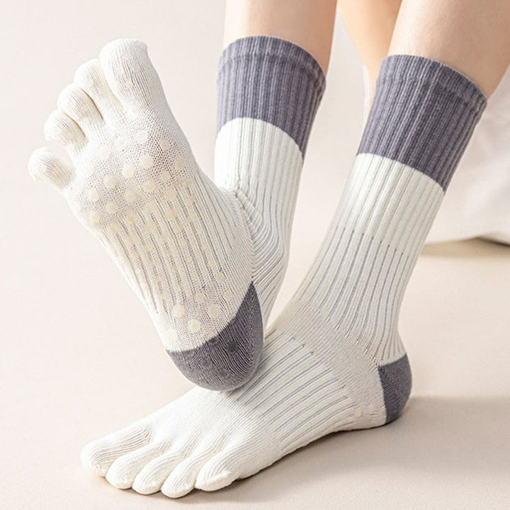 Calze da yoga Olivenorma ad alta elasticità, lunghezza a metà polpaccio, suola intera in silicone antiscivolo, ammortizzanti, silenziose, per sport e fitness, calze da yoga da donna. - image 6