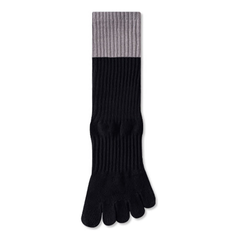 Calze da yoga Olivenorma ad alta elasticità, lunghezza a metà polpaccio, suola intera in silicone antiscivolo, ammortizzanti, silenziose, per sport e fitness, calze da yoga da donna. - Contrasto nero e grigio - 10 paia - image 16