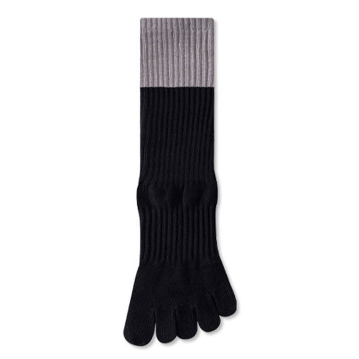 Calze da yoga Olivenorma ad alta elasticità, lunghezza a metà polpaccio, suola intera in silicone antiscivolo, ammortizzanti, silenziose, per sport e fitness, calze da yoga da donna. - Contrasto nero e grigio - 10 paia - image 16