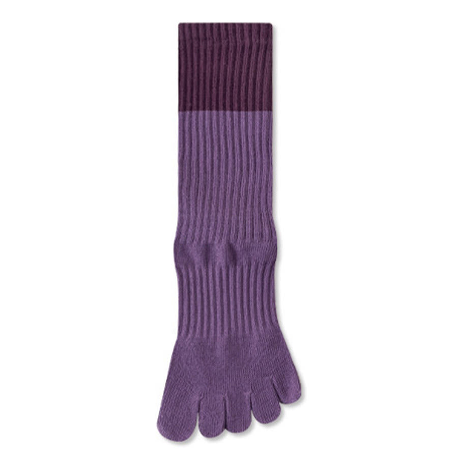Calze da yoga Olivenorma ad alta elasticità, lunghezza a metà polpaccio, suola intera in silicone antiscivolo, ammortizzanti, silenziose, per sport e fitness, calze da yoga da donna. - Glicine viola - 10 paia - image 1
