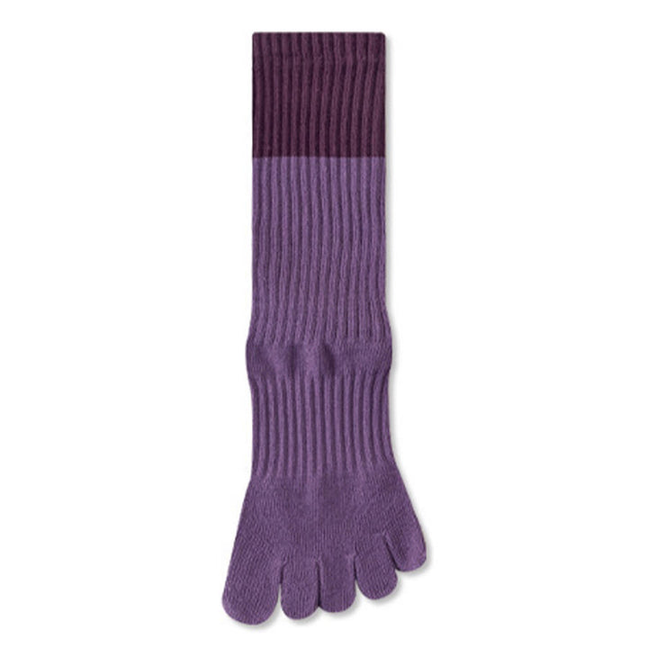 Calze da yoga Olivenorma ad alta elasticità, lunghezza a metà polpaccio, suola intera in silicone antiscivolo, ammortizzanti, silenziose, per sport e fitness, calze da yoga da donna. - Glicine viola - 10 paia - image 1