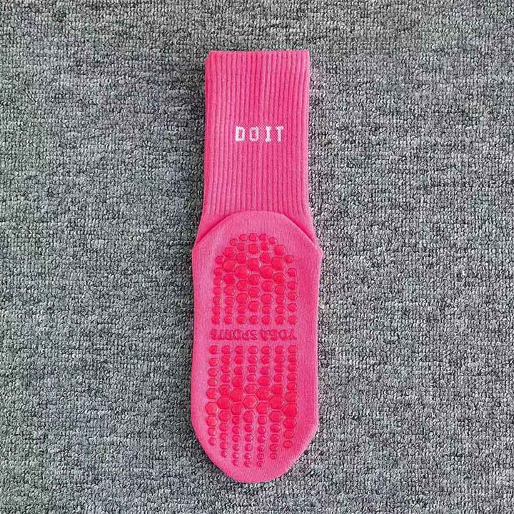 Calze da yoga da donna Olivenorma a tubo medio, elasticizzate, a copertura totale, antiscivolo, con supporto in silicone, ideali per sport e situazioni multiple. - Rosso rosa - 10 paia - image 11