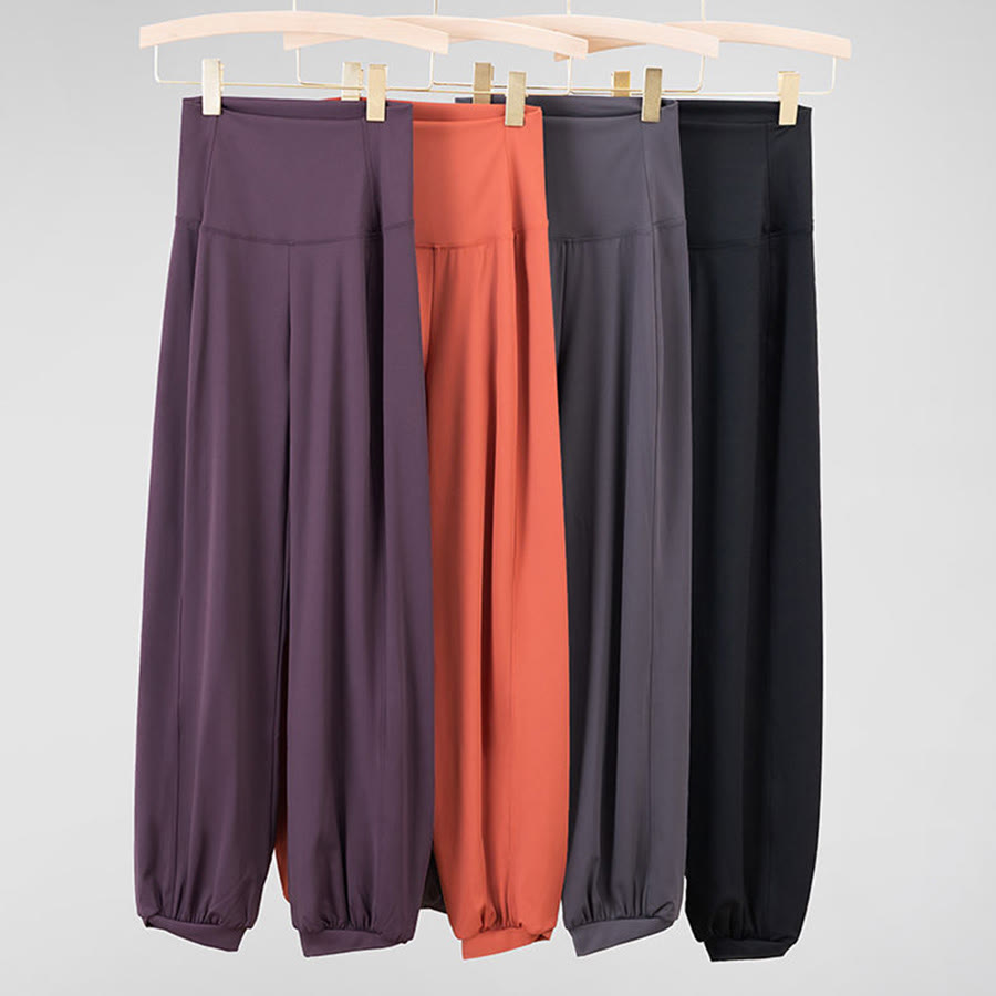 Pantaloni da jogging harem Olivenorma a vita alta, gamba larga e casual, ideali per il fitness. - image 3