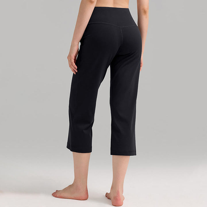 Pantaloni capri a vita alta Olivenorma , gamba larga, con tasche, ideali per yoga e fitness, da donna. - image 12