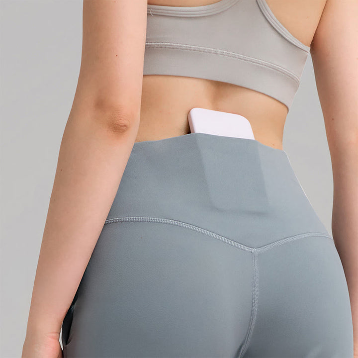 Pantaloni capri a vita alta Olivenorma , gamba larga, con tasche, ideali per yoga e fitness, da donna. - image 2