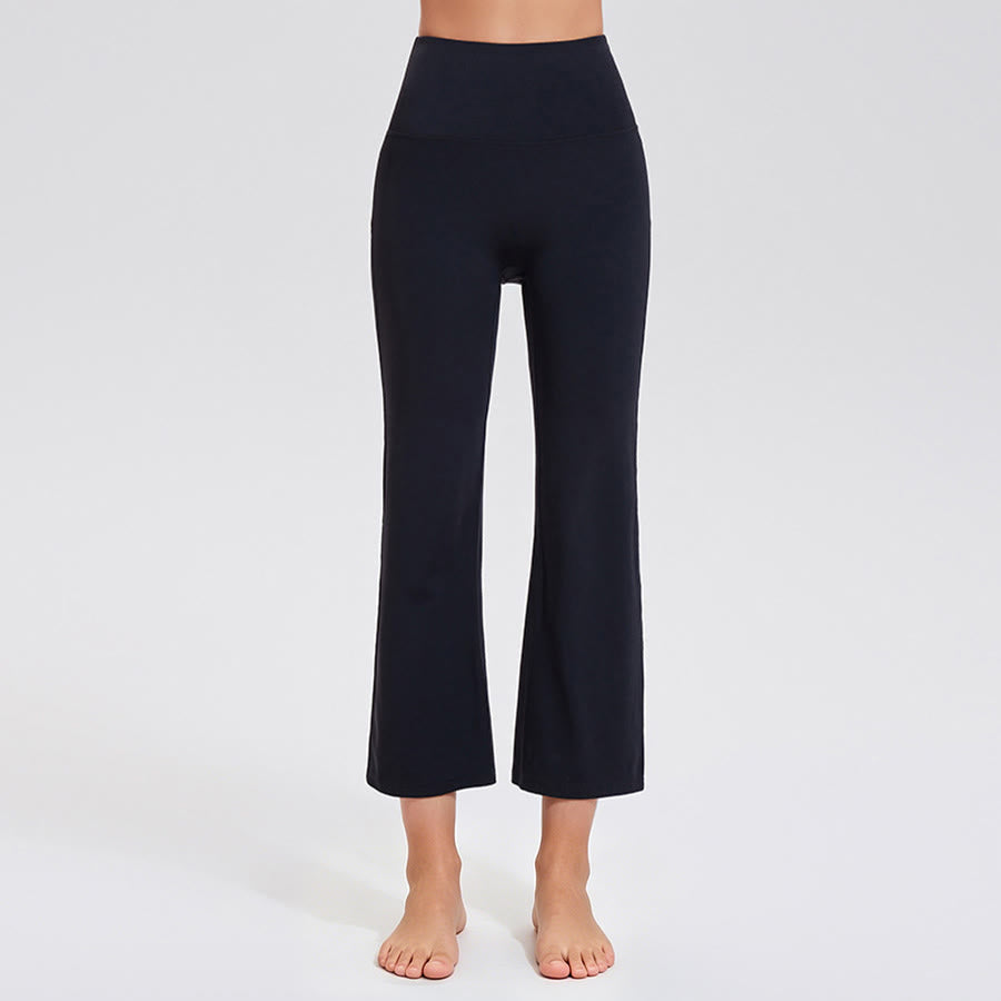 Pantaloni da yoga/fitness da donna Olivenorma a vita alta, modello Eight Points Micro Flare Slim. - Nero - XXXL - image 5