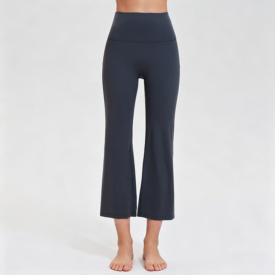 Pantaloni da yoga/fitness da donna Olivenorma a vita alta, modello Eight Points Micro Flare Slim. - Grigio grafite - XXXL - image 1