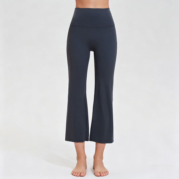 Pantaloni da yoga/fitness da donna Olivenorma a vita alta, modello Eight Points Micro Flare Slim. - Grigio grafite - XXXL - image 1