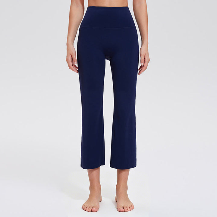 Pantaloni da yoga/fitness da donna Olivenorma a vita alta, modello Eight Points Micro Flare Slim. - Blu navy - XXXL - image 11