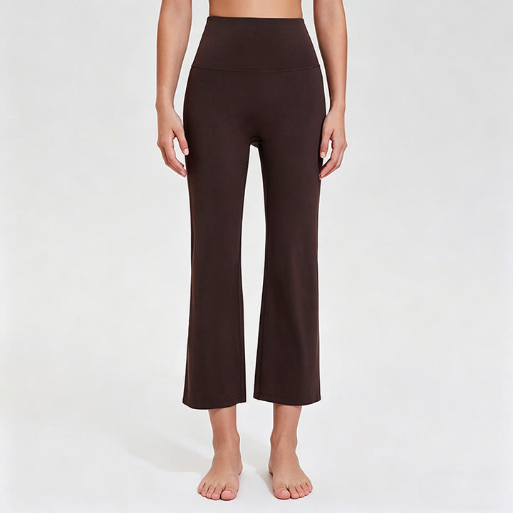 Pantaloni da yoga/fitness da donna Olivenorma a vita alta, modello Eight Points Micro Flare Slim. - Espresso - XXXL - image 8