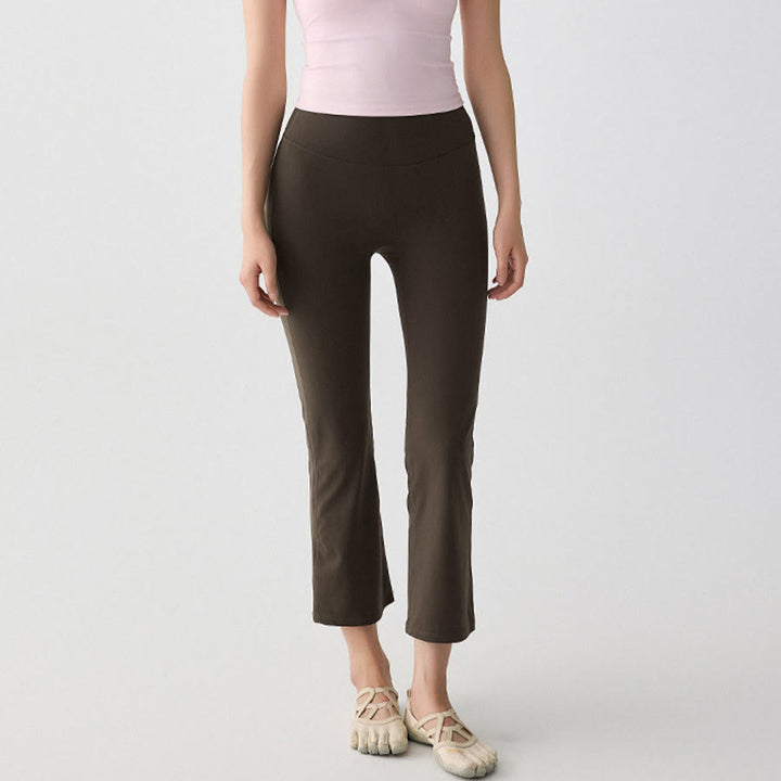 Pantaloni da jogging/yoga da donna Olivenorma con vita incrociata e risvolto, modello harem ampio. - Marrone scuro - 5XL - image 0