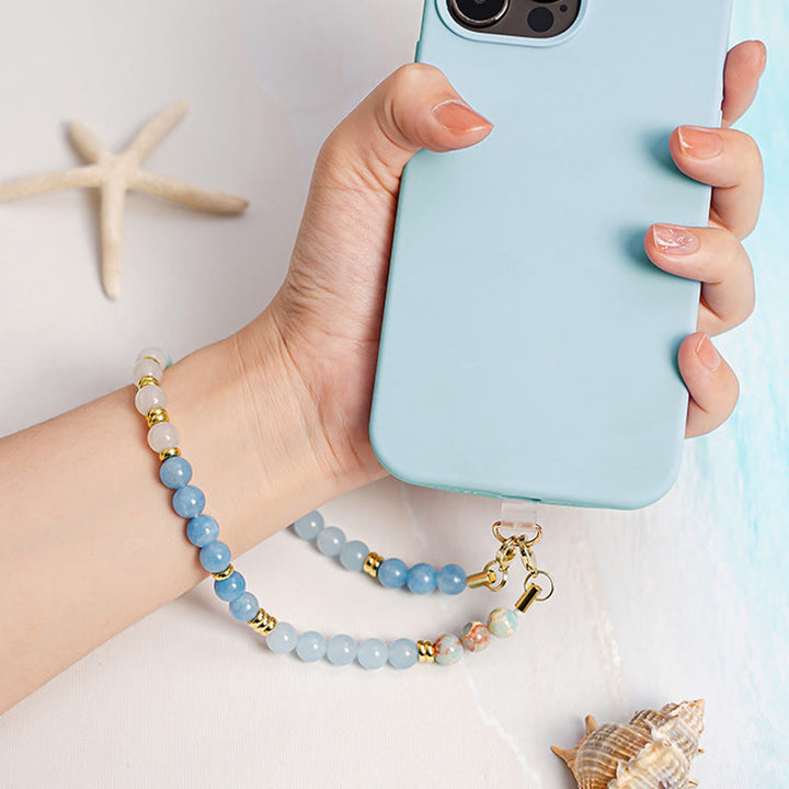 Ciondolo per cellulare Olivenorma, delicato, lucido e con perline, staccabile, alla moda. - image 1