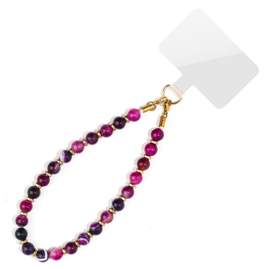 Cinghia protettiva portatile per cellulare Olivenorma Chic, assemblata a mano con perline e realizzata a mano. - Agata viola - image 18