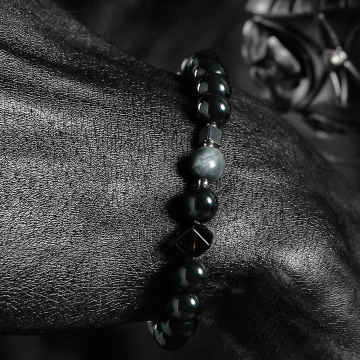 Bracciale protettivo di messa a terra Olivenorma in ossidiana dorata e oro. - image 5