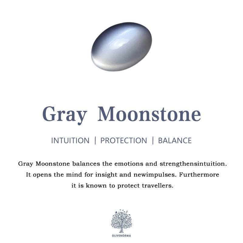 Braccialetto spirituale con perline in pietra di luna grigia Olivenorma per radicamento energetico. - image 5