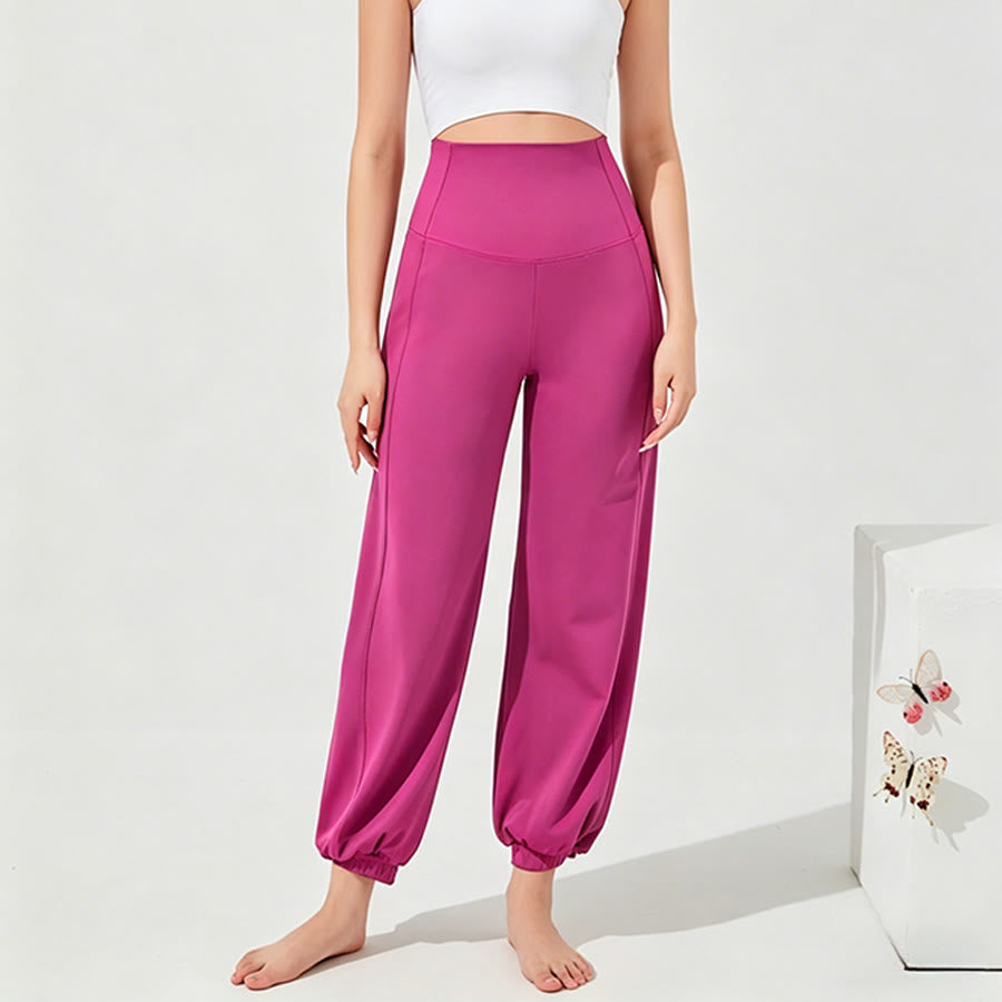 Pantaloni da yoga larghi a vita alta e lunghezza alla caviglia Olivenorma da donna. - Rosa - XL - image 16