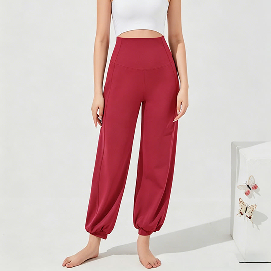 Pantaloni da yoga larghi a vita alta e lunghezza alla caviglia Olivenorma da donna. - Rosso lampone - XL - image 17
