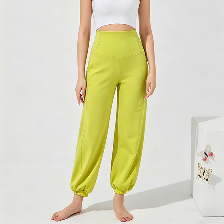 Pantaloni da yoga larghi a vita alta e lunghezza alla caviglia Olivenorma da donna. - Giallo - XL - image 11