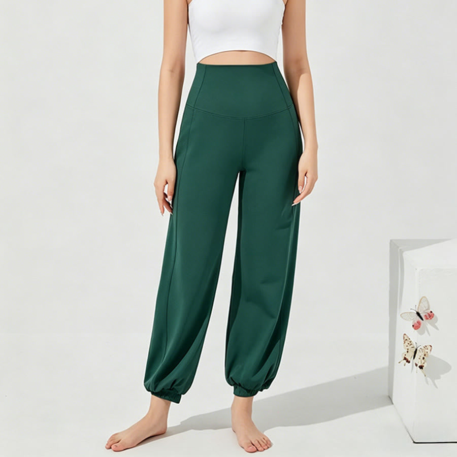 Pantaloni da yoga larghi a vita alta e lunghezza alla caviglia Olivenorma da donna. - Erba verde - XL - image 15