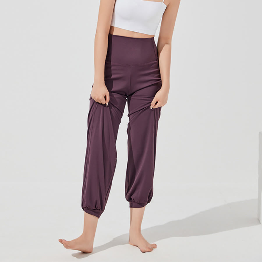 Pantaloni da yoga larghi a vita alta e lunghezza alla caviglia Olivenorma da donna. - image 5