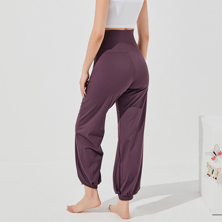 Pantaloni da yoga larghi a vita alta e lunghezza alla caviglia Olivenorma da donna. - image 3