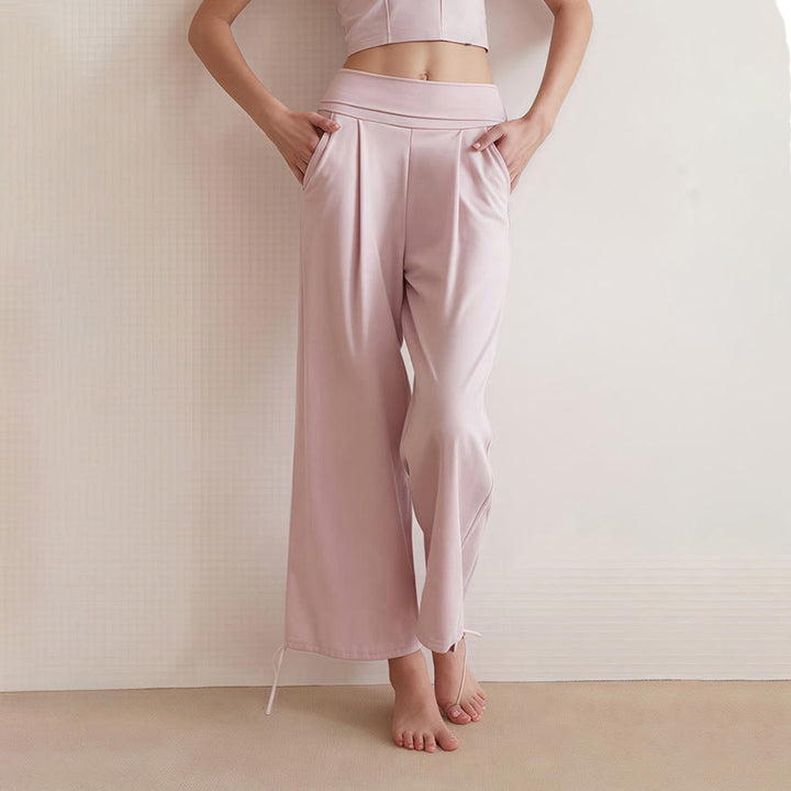 Pantaloni harem da yoga da donna Olivenorma a vita alta, plissettati e con coulisse alla caviglia. - image 9