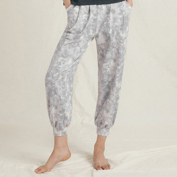 Pantaloni harem casual da yoga da donna Olivenorma a vita alta con risvolto e pieghe. - image 13