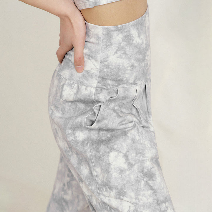 Pantaloni harem casual da yoga da donna Olivenorma a vita alta con risvolto e pieghe. - image 11