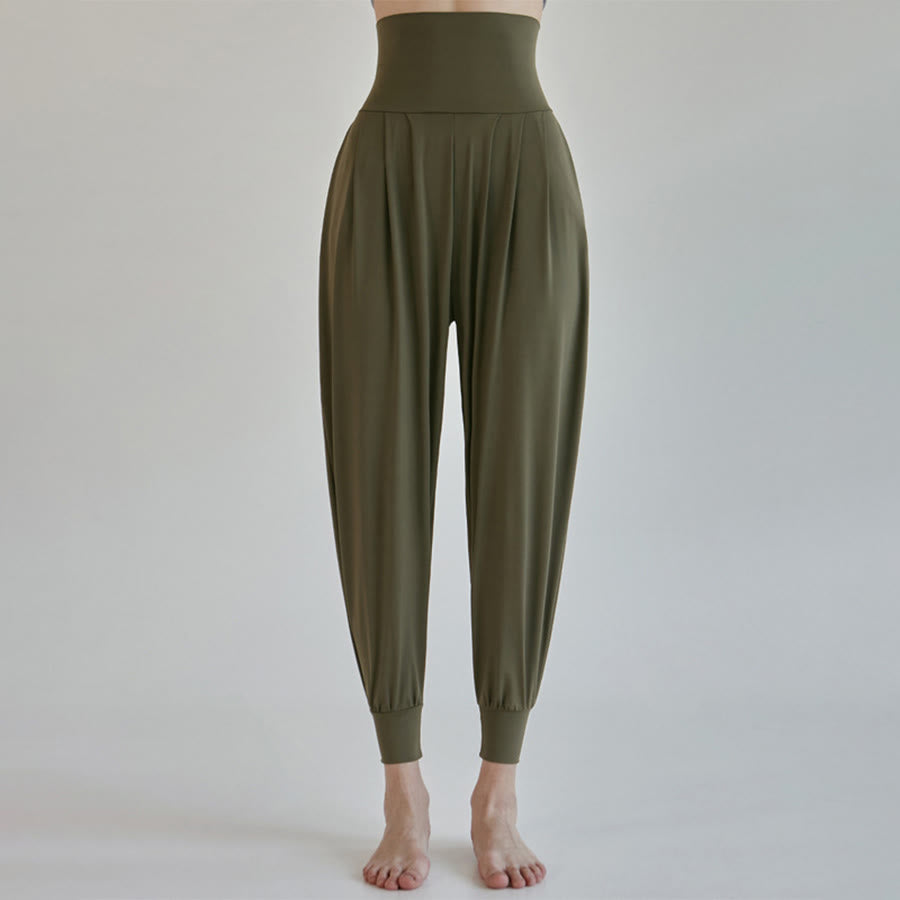 Pantaloni da jogging/yoga da donna Olivenorma Ultra High Waist Pleated Loose Harem Jogger. - Verde scuro - L - image 17