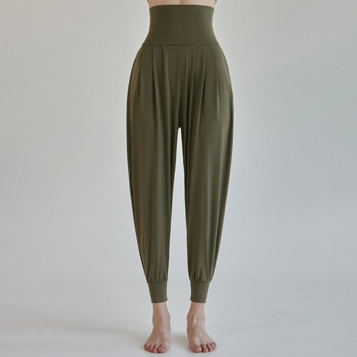 Pantaloni da jogging/yoga da donna Olivenorma Ultra High Waist Pleated Loose Harem Jogger. - Verde scuro - L - image 17