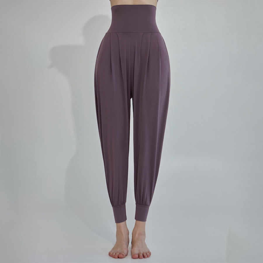 Pantaloni da jogging/yoga da donna Olivenorma Ultra High Waist Pleated Loose Harem Jogger. - Viola intenso - L - image 6