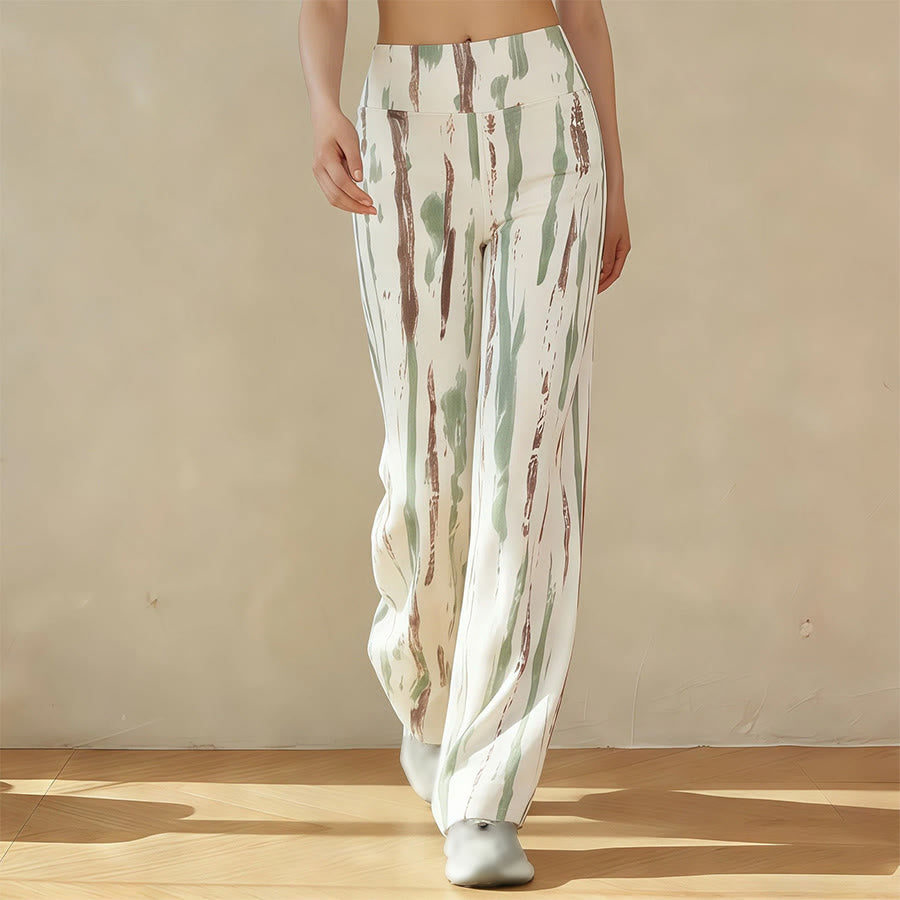 Pantaloni da yoga casual da donna Olivenorma a vita alta e gamba larga. - Smalto iridescente marrone-verde - XL - image 8