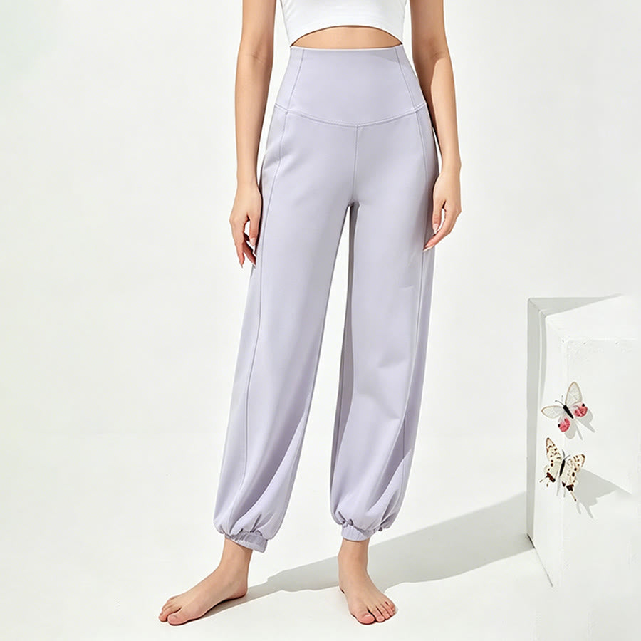 Pantaloni da yoga larghi a vita alta e lunghezza alla caviglia Olivenorma da donna. - Viola chiaro - XL - image 9